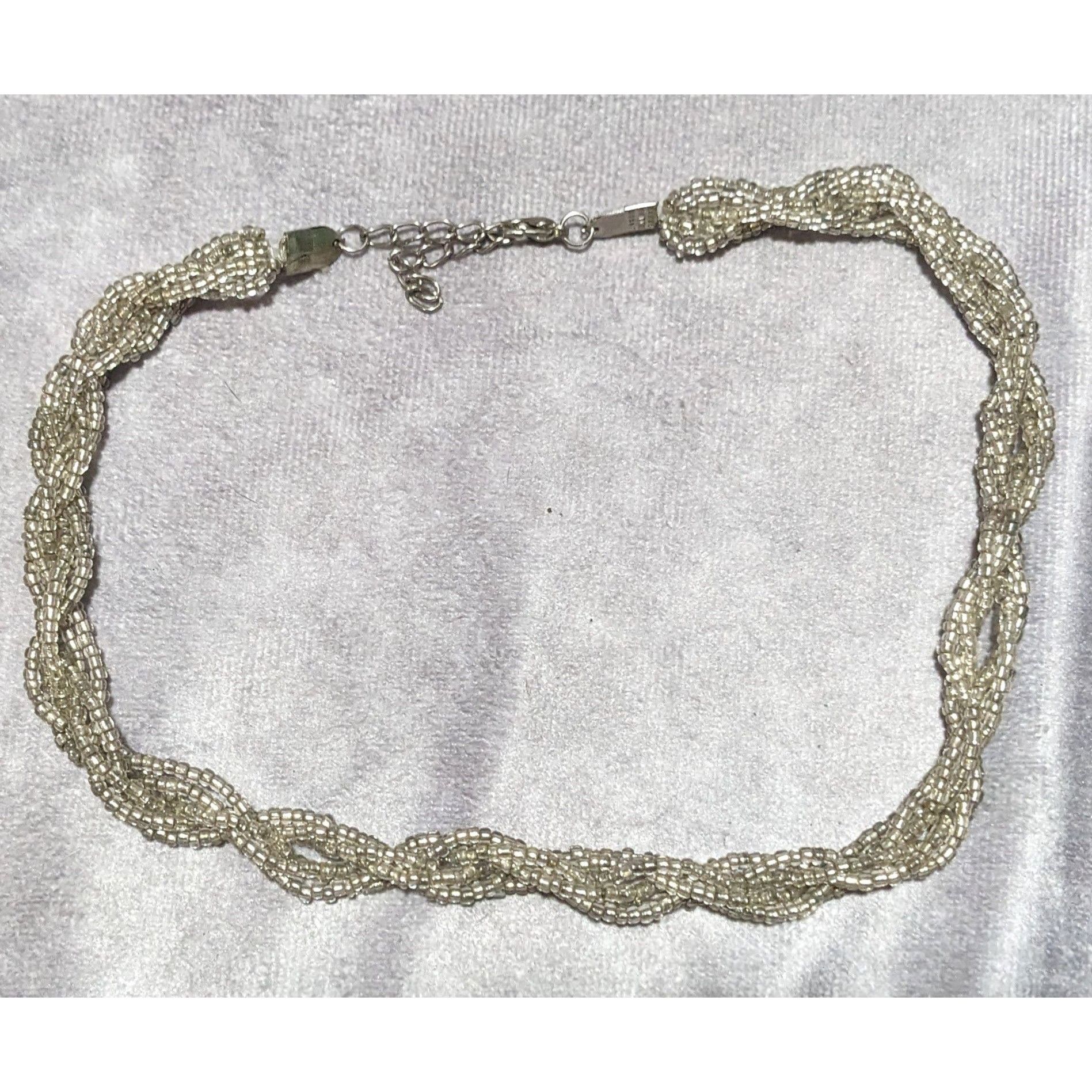 Other Twisted Silver Glass Seed Bead Necklace Size ONE SIZE - 8 Thumbnail