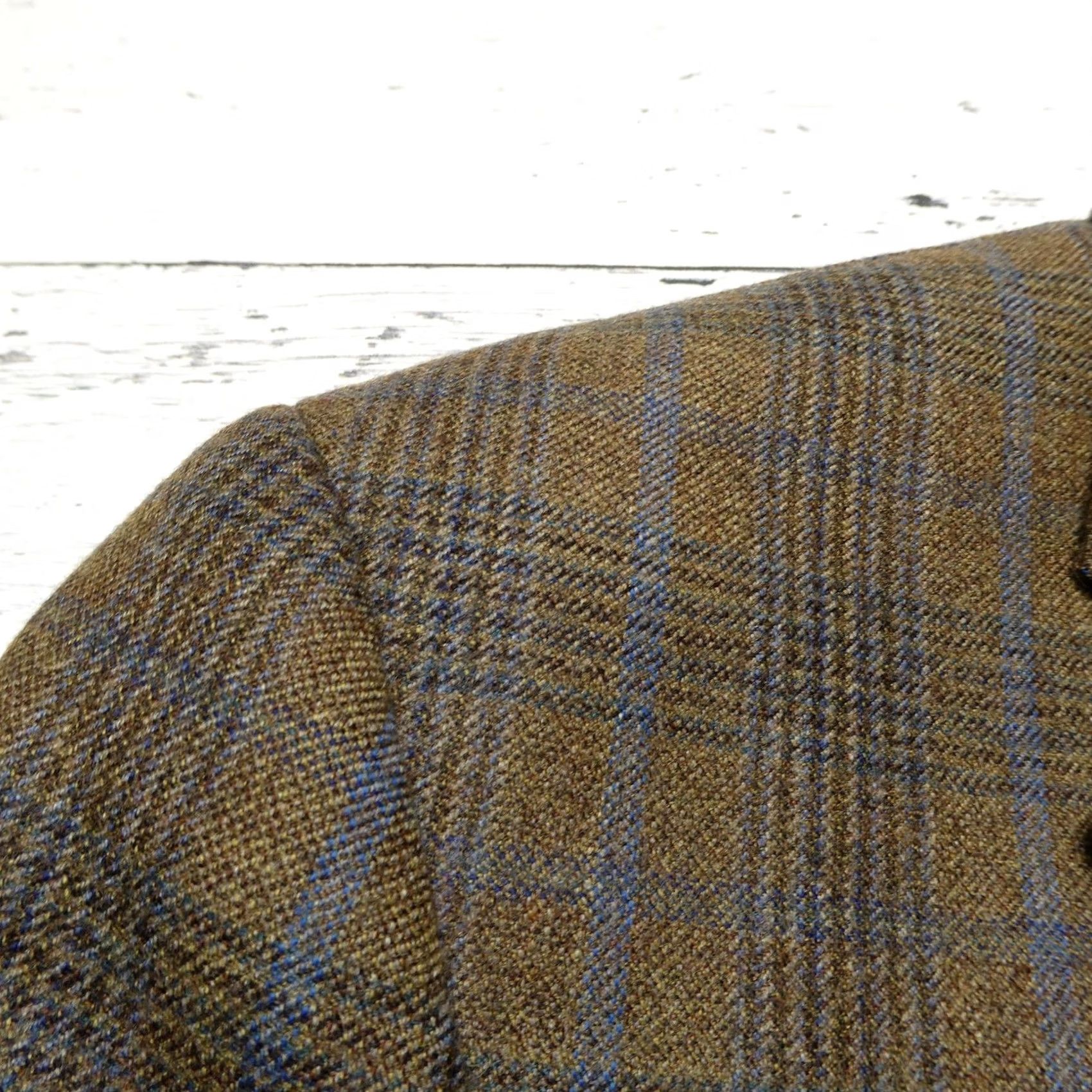 Linea Linea Sport Coat Mens 46L Long Brown Plaid Wool Tweed Blazer Jacket Canada Size 46R - 3 Thumbnail