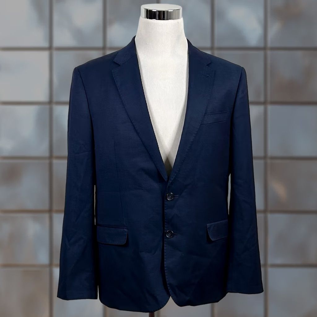 Karl Lagerfeld Karl Lagerfeld Paris Sport Coat Blue 44R Wool Blend Two-Button Notch Lapel Vented Regular Mens Size US XS / EU 42 / 0 - 1 Thumbnail