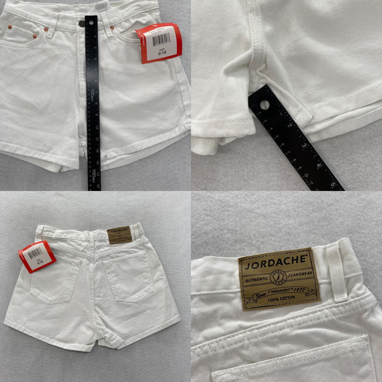 Jordache VINTAGE Jordache Jean Shorts Women's 9/10 White Denim Western Cowgirl Jorts NWT Size 28" / US 6 / IT 42 - 8 Thumbnail