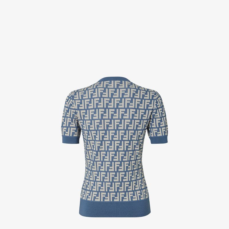 Fendi o1s1wg110426 Jumper in Blue Size L / US 10 / IT 46 - 2 Thumbnail