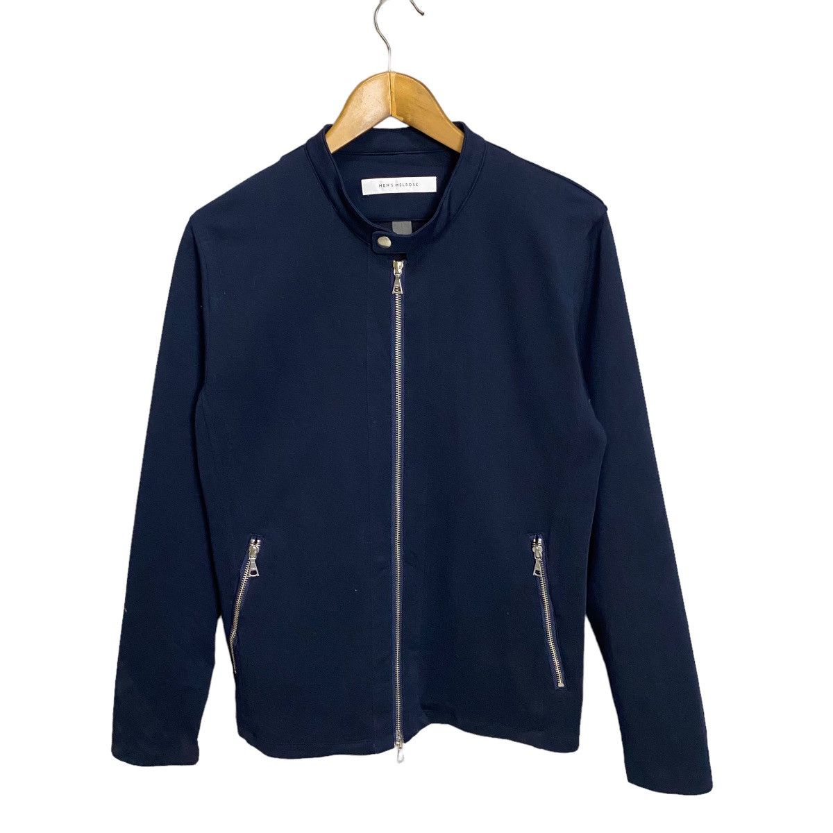 image of Men Melrose Stud Collar Zipper Jacket in Black (Size Small)