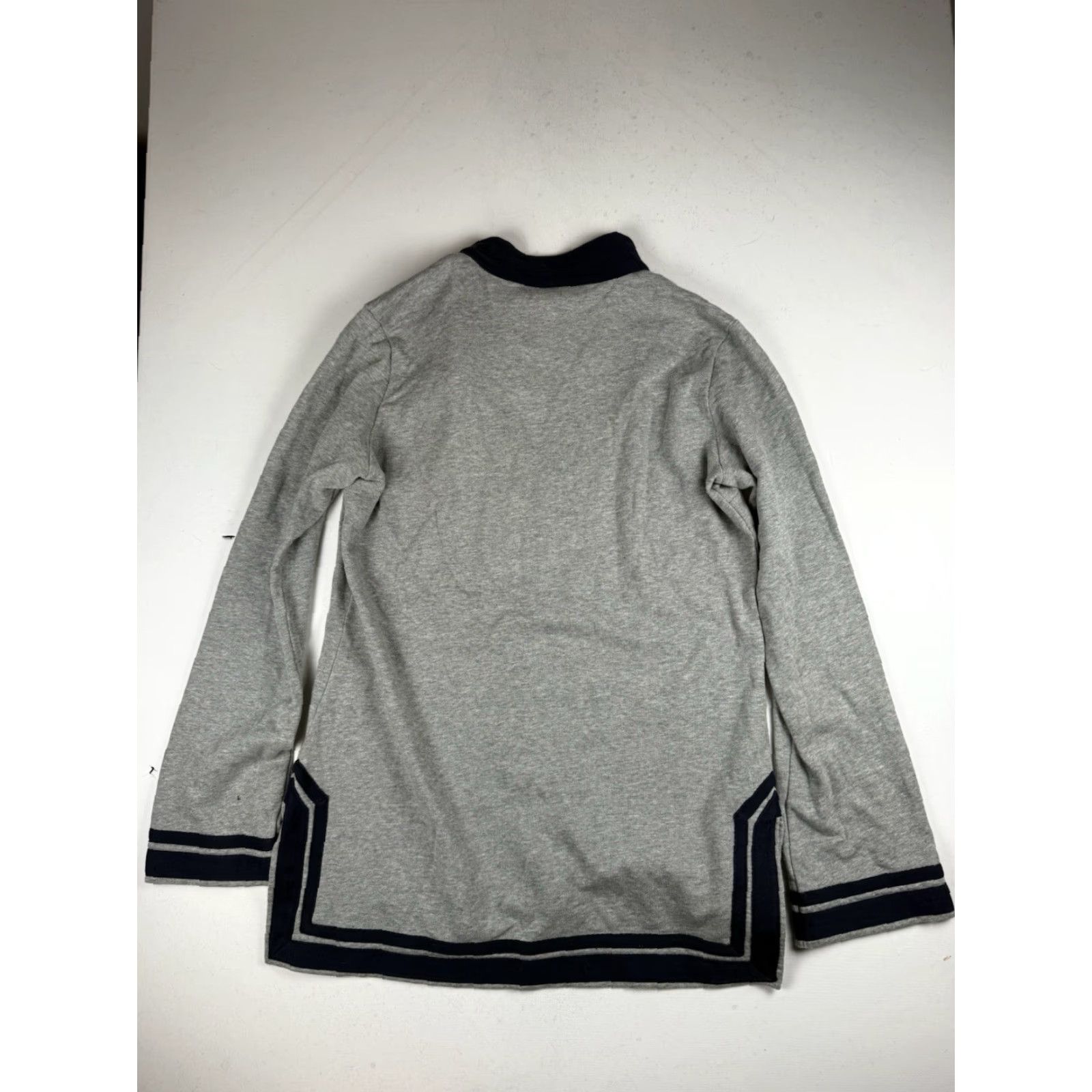 Tory Burch Tory Burch Sweater Tunic Womens Medium Gray Cotton Knit V-Neck Long Sleeve Regular Size M Size M / US 6-8 / IT 42-44 - 6 Thumbnail