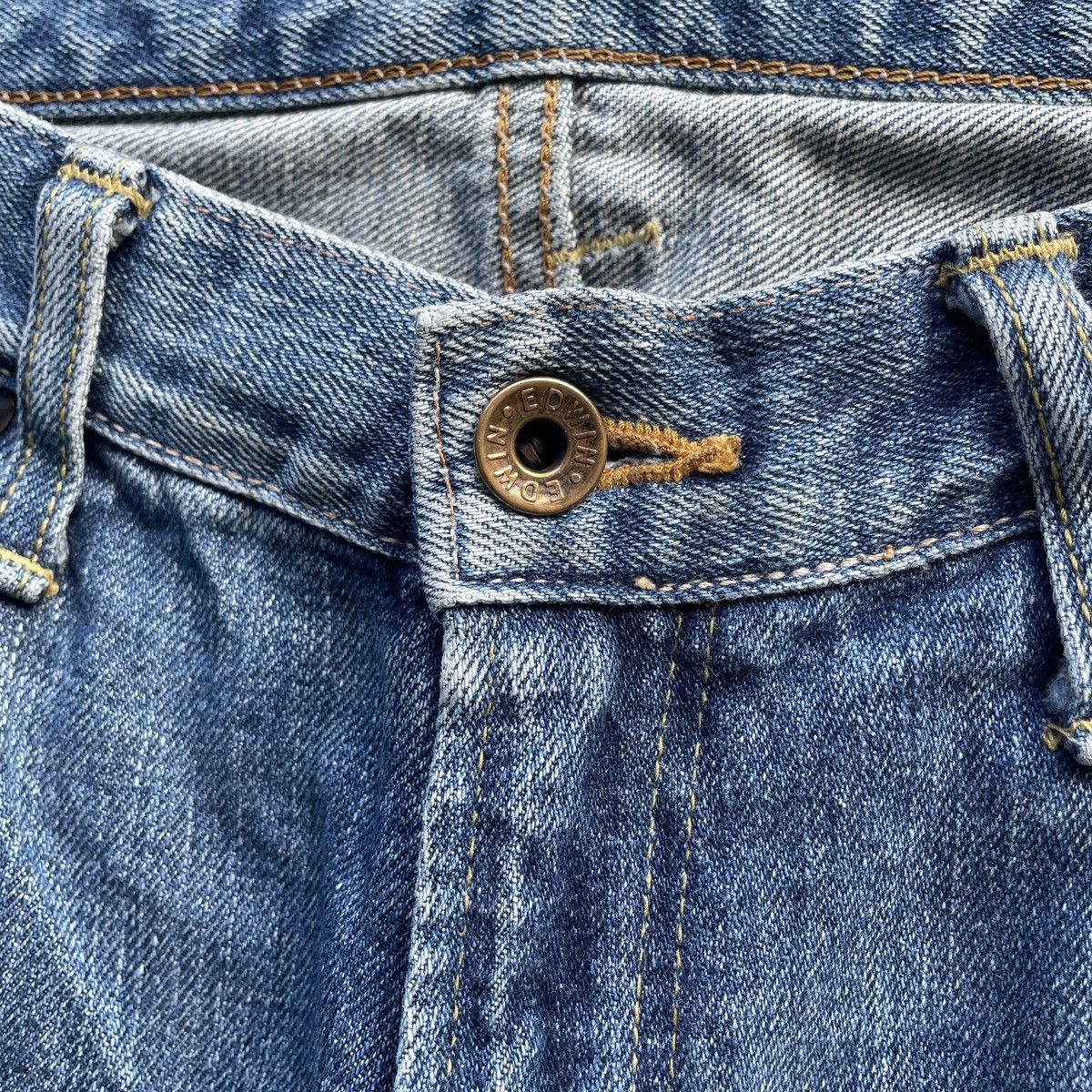 Edwin × Jean × Vintage Vintage Distressed Edwin 505 Selvedge Faded Jeans Pants W33 Size US 33 - 6 Thumbnail