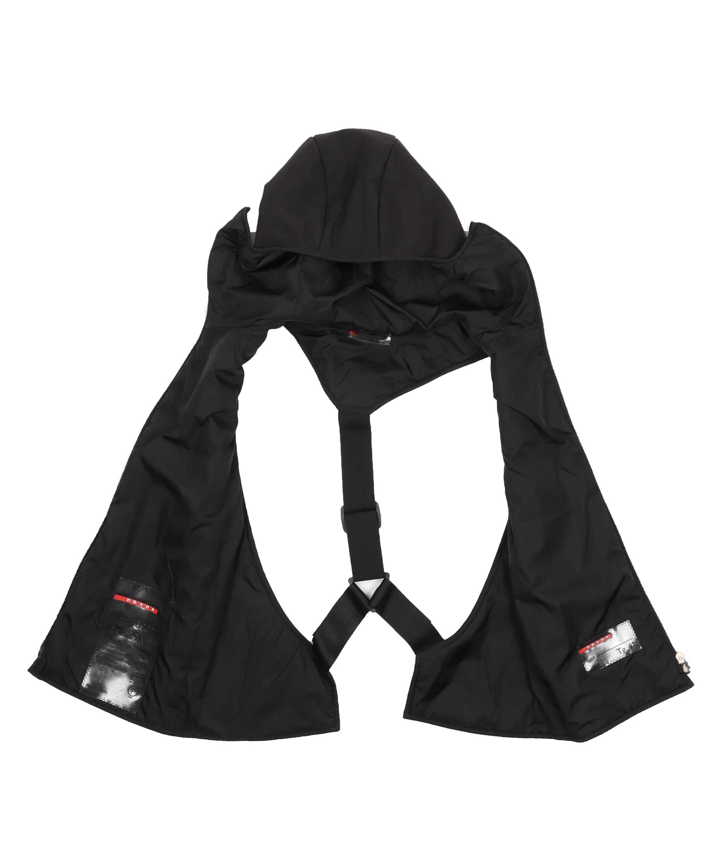 Prada 🔴 PRADA Vest Jacket Balaclava Utility 1999 Red Tab Black Size US XS / EU 42 / 0 - 1 Thumbnail