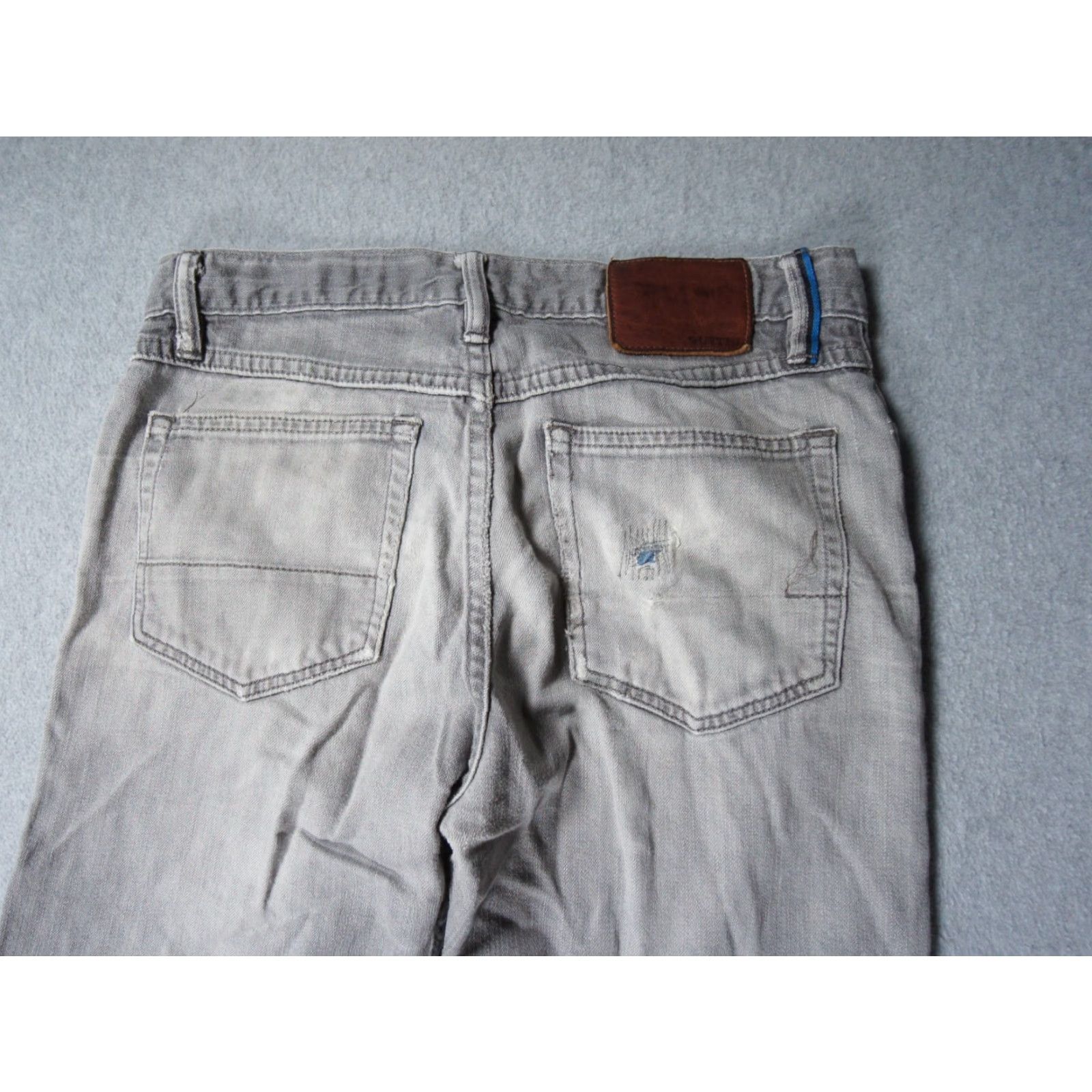 Gustin Gustin Jeans Means 30x30 Gray Denim Pants Button Fly Straight Worn Distressed 30x30 Vel 5-Pocket Mens Jeans Regular Gray Cotton Denim) Size US 30 / EU 46 - 7 Thumbnail