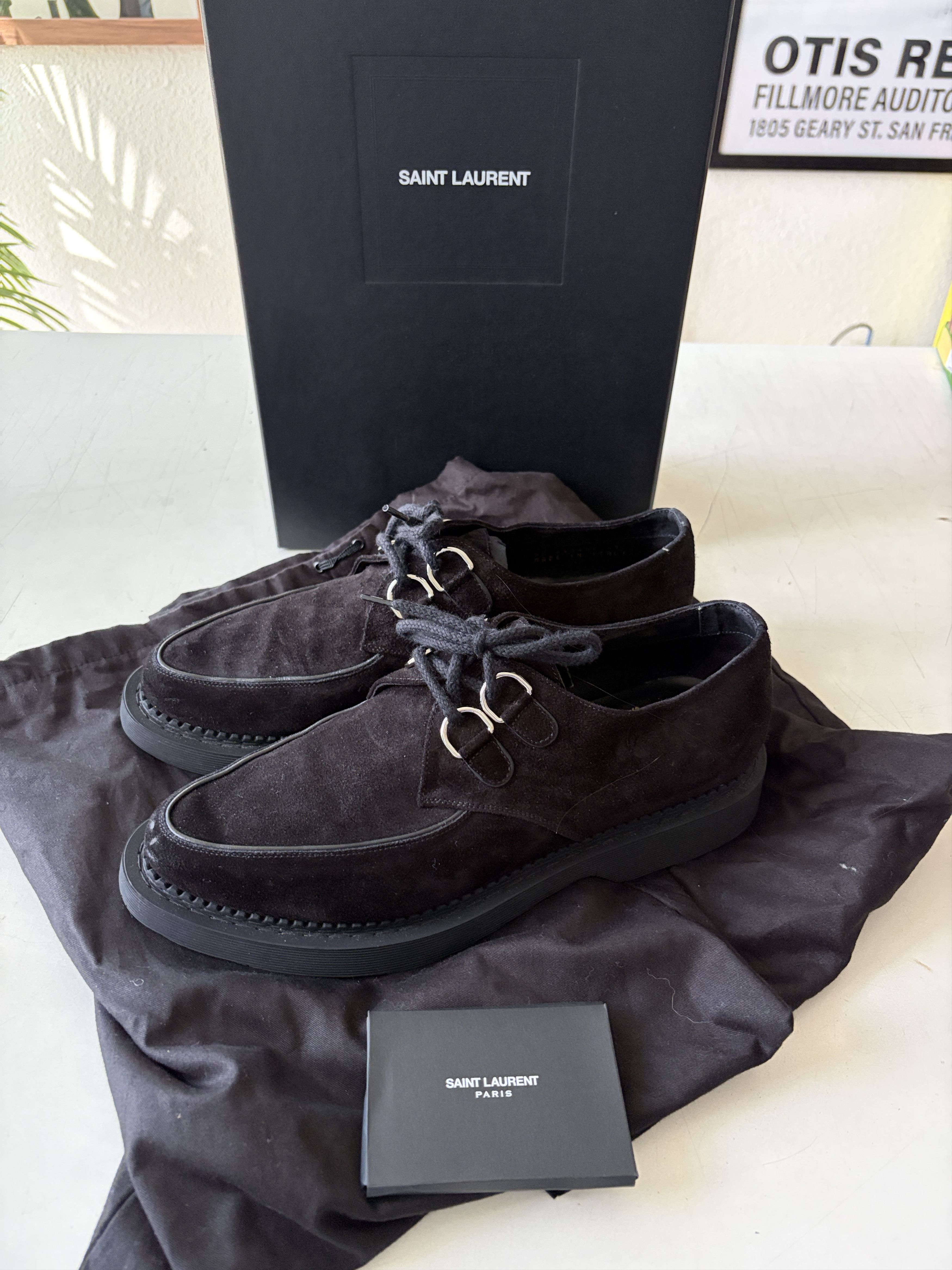 Saint Laurent Paris Saint Laurent Teddy Derby shoes black suede sz 10 (43) Size US 10 / EU 43 - 1 Thumbnail