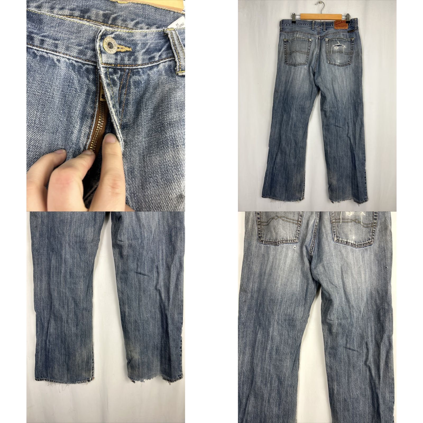 Lucky Brand Lucky Brand Jeans Distressed Medium Wash Straight Leg Relaxed 34x29 Blue Mens Regular Inseam 29 Adults 34 Size 34 Size US 34 / EU 50 - 8 Thumbnail