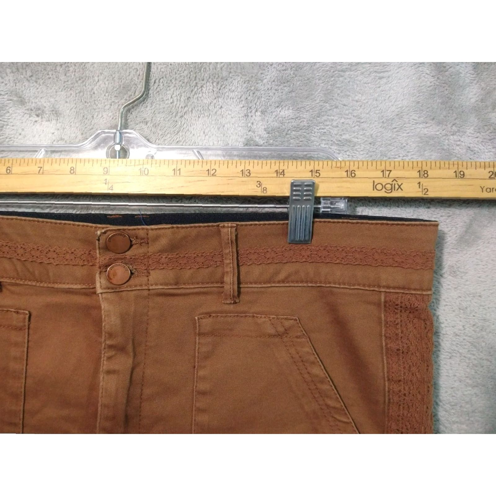 Vintage Democracy Pants Womens 14 Brown Cargo Ab Solution High Rise Utility Lace Size 36" / US 14 / IT 50 - 3 Thumbnail