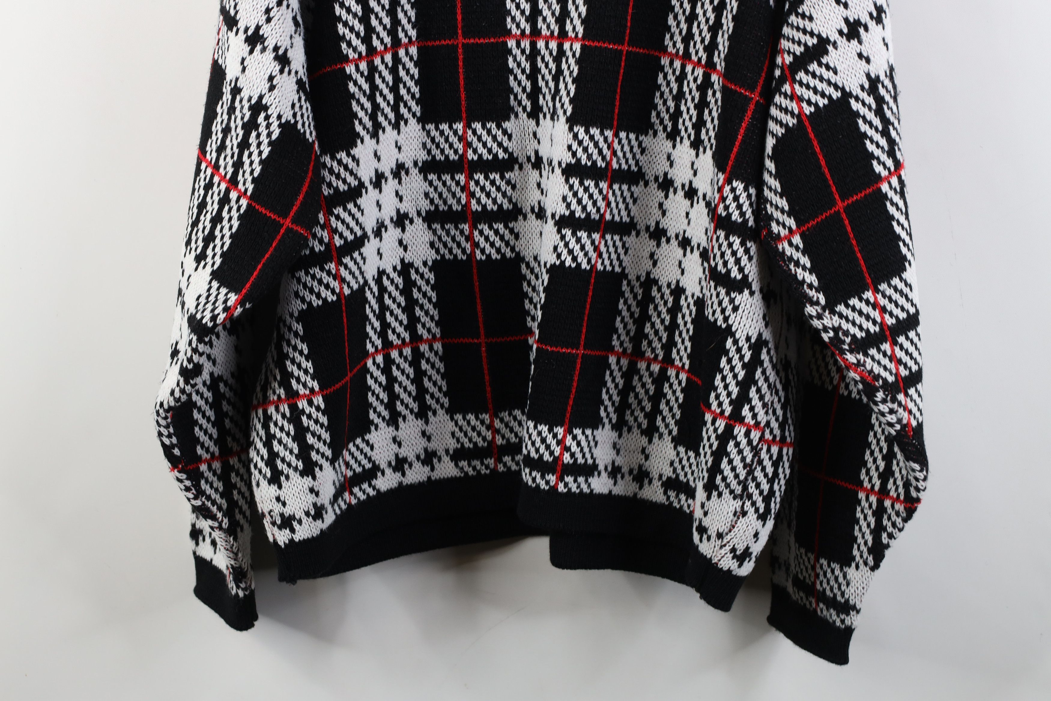 Vintage Vintage 90s Streetwear Plaid Knit Crewneck Sweater USA Size L / US 10 / IT 46 - 11 Thumbnail