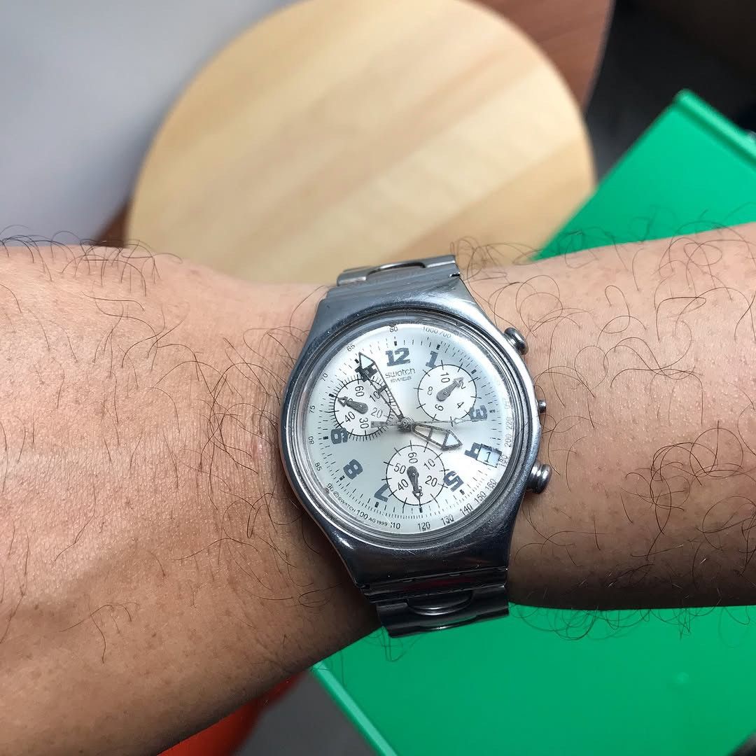 Le Grande Bleu (L.G.B.) × Swatch × Swissgear Vintage SWATCH IRONY AG1999 CADMOS WHITE YCS411G STEELquartz Size ONE SIZE - 13 Thumbnail