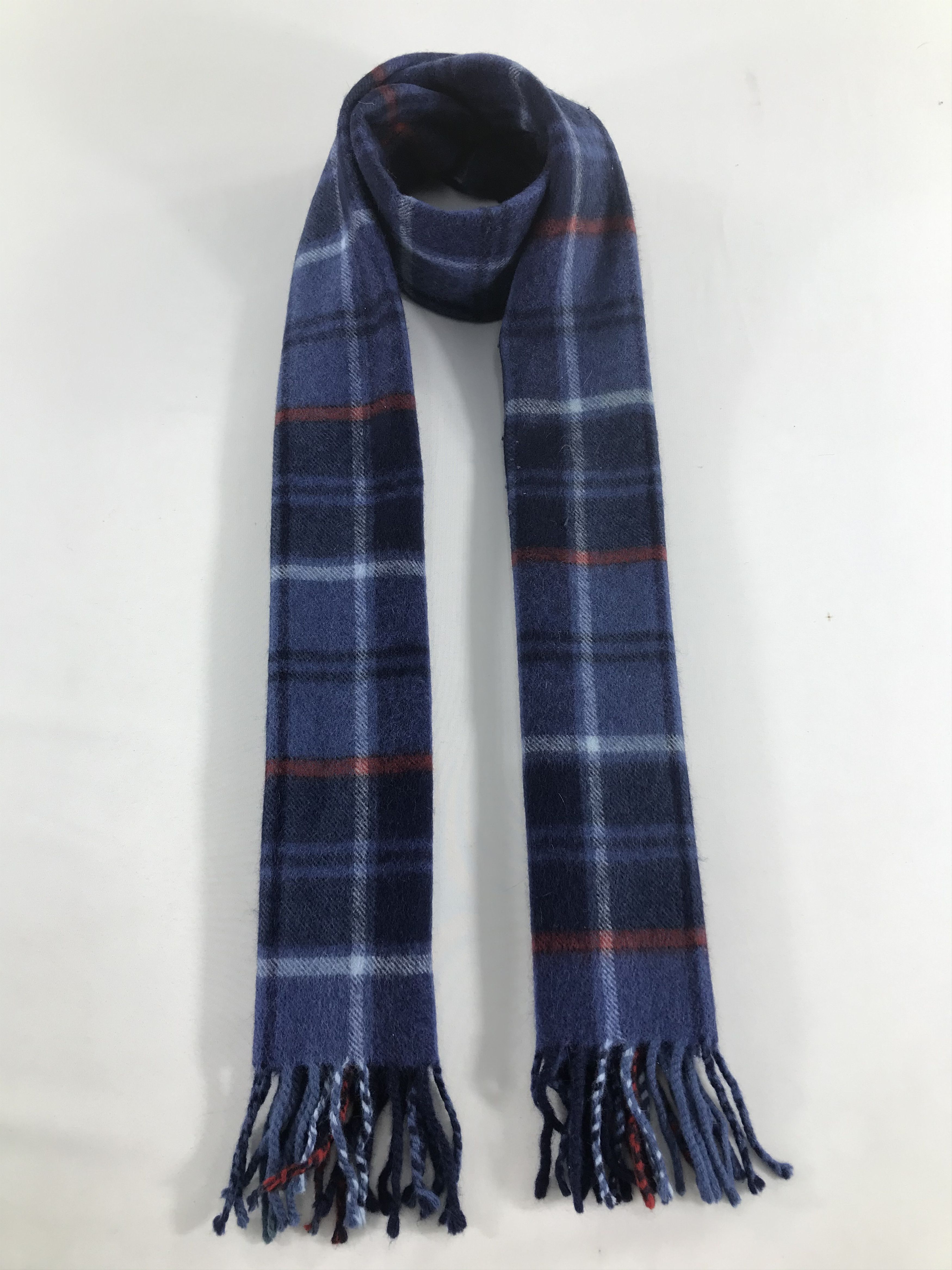 Takeo Kikuchi Tartan Wool Scarf Muffler Neck Warmer V492