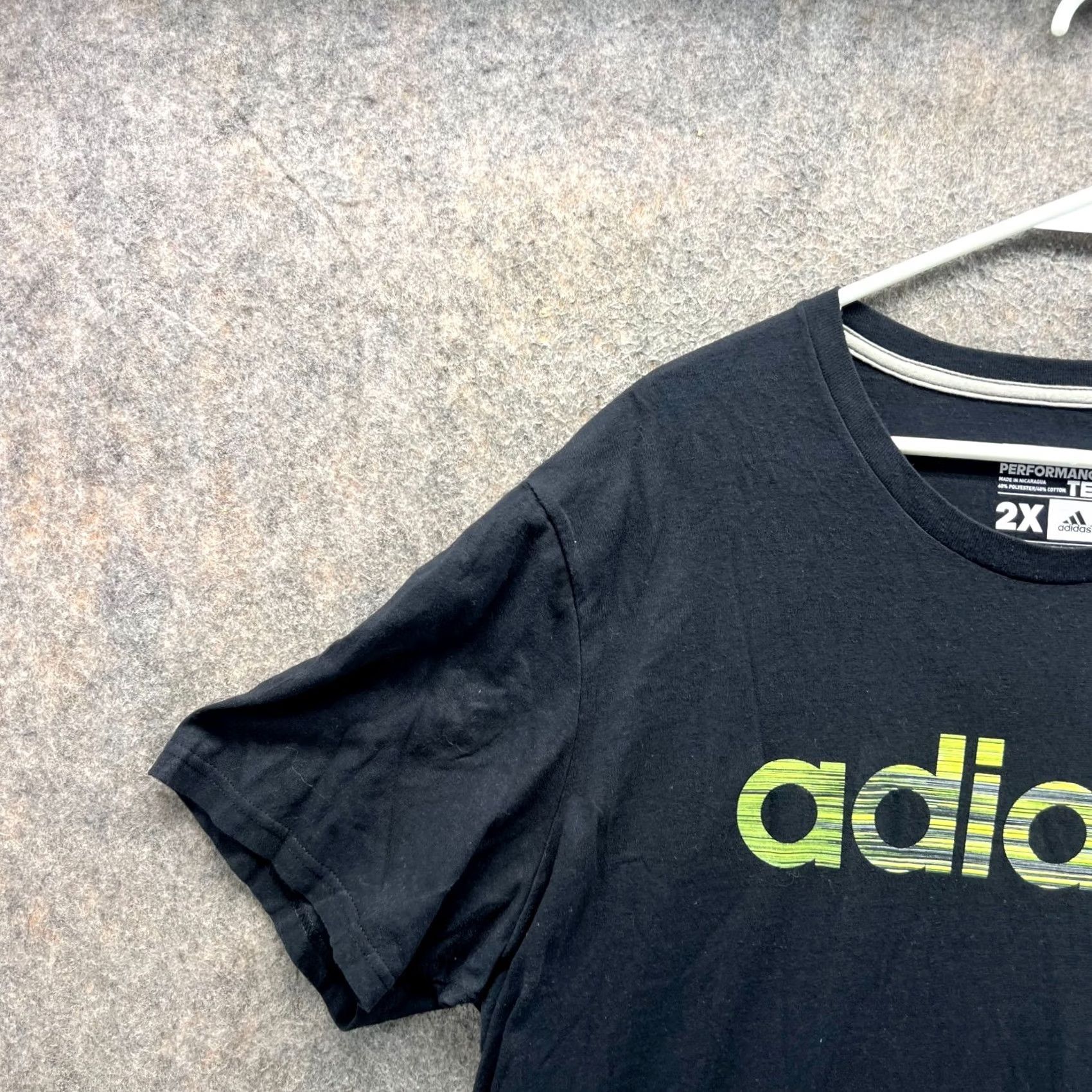 Adidas Adidas Shirt Mens 2X Black Crewneck The Go Tee Performance Cotton Size US XXL / EU 58 / 5 - 6 Thumbnail
