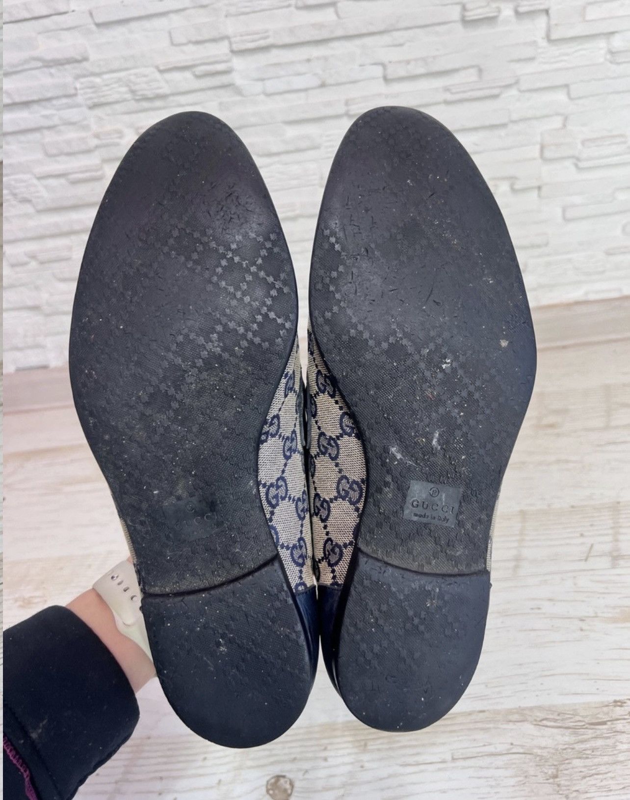 Gucci Gucci canvas GG monogram horsebit jordaan loafers slip on 41 Size US 8 / EU 41 - 12 Thumbnail