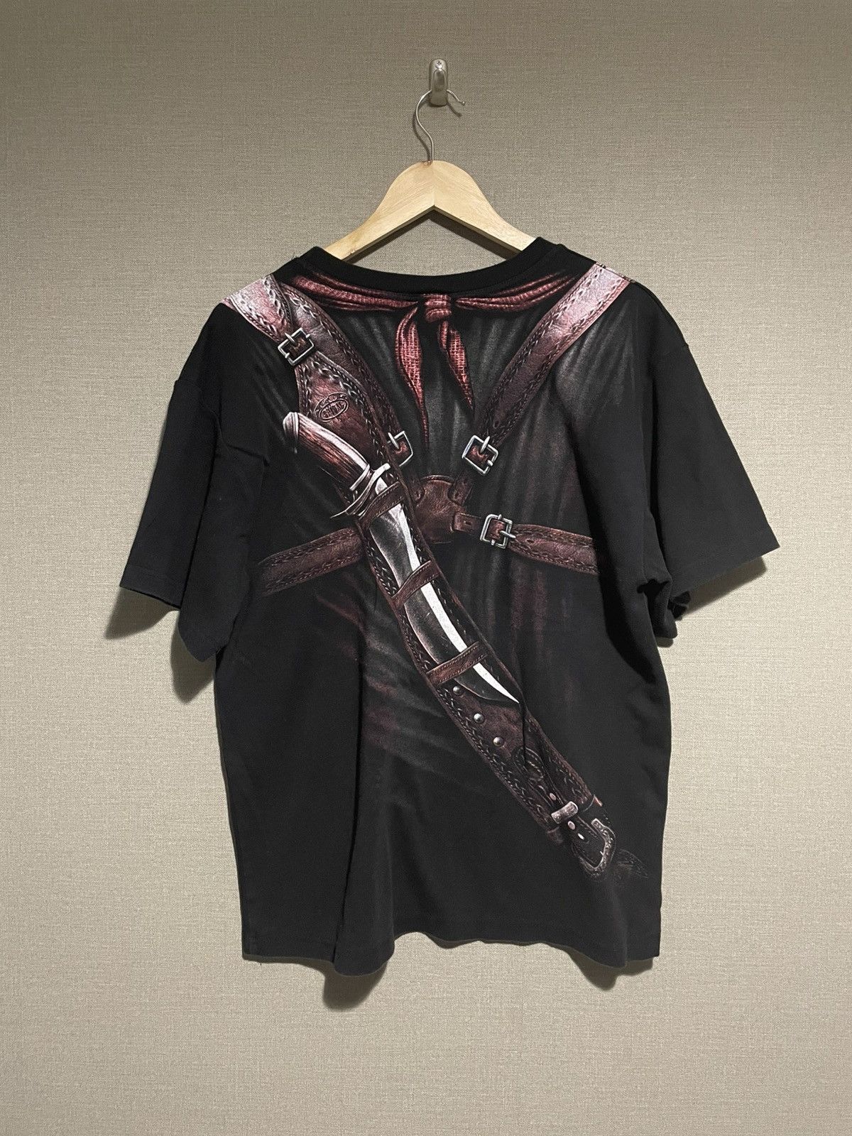 Vintage Vintage black mens full print t-shirt guns military Size US XL / EU 56 / 4 - 2 Thumbnail