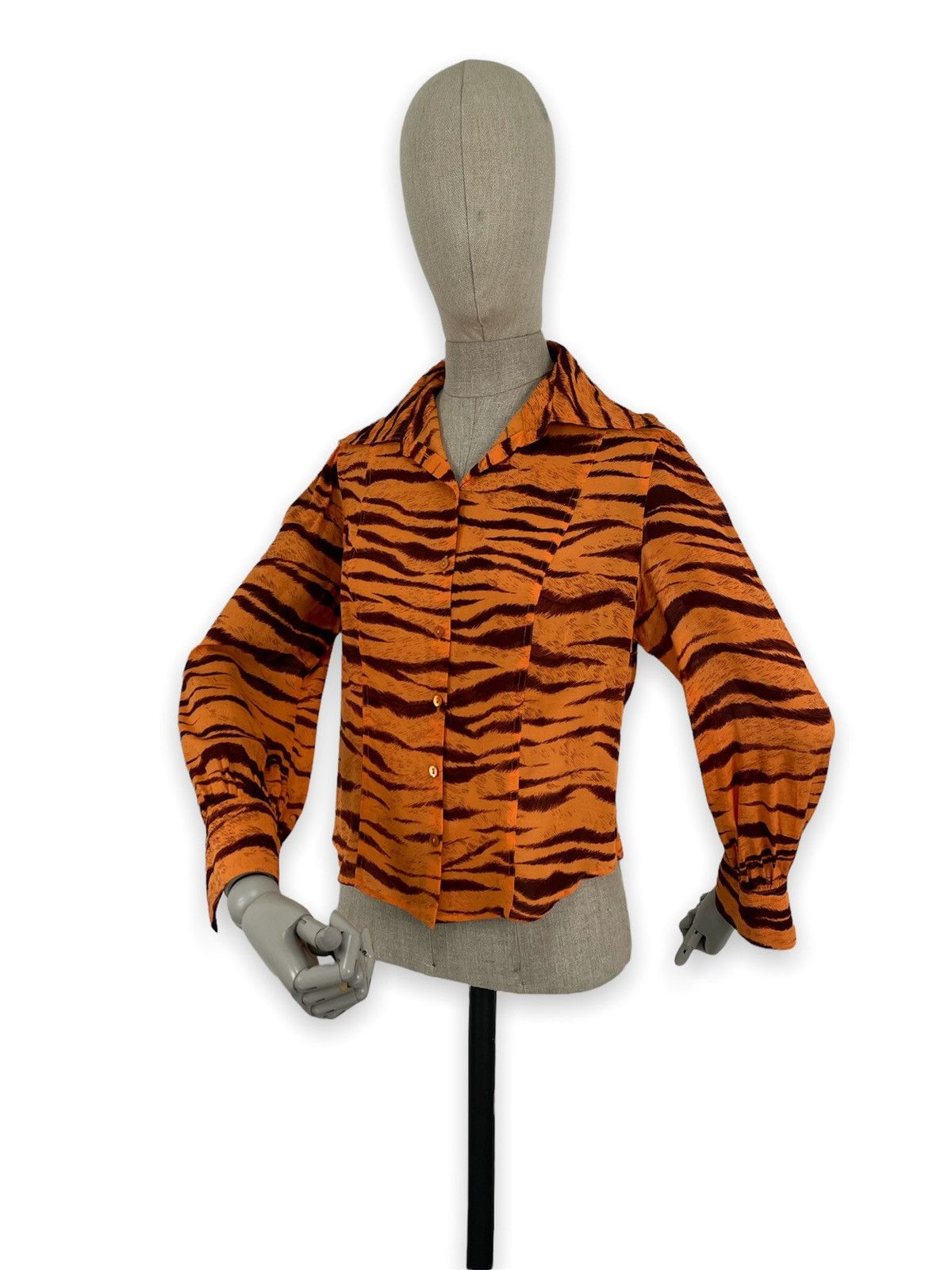 Boutique Moschino × Love Moschino × Moschino VTG 90’s Leopard Print Zebra Animal Long Sleeve Shirt Blouse Top Size XL / US 12-14 / IT 48-50 - 7 Thumbnail