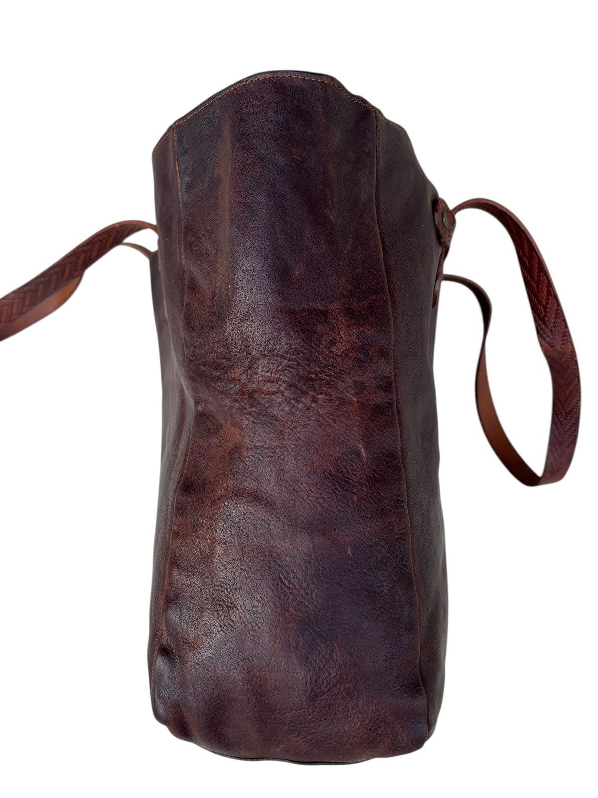Buttero Vintage Buttero Italy Distressed Patina Leather Tote Bag Size ONE SIZE - 14 Thumbnail