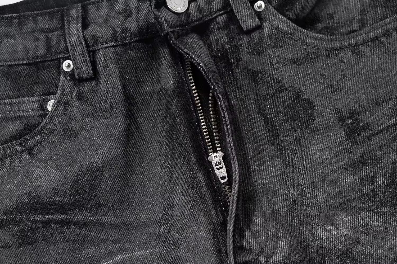 Japanese Brand Hand Brushed Glue Sparkling Baggy Flare Jeans Size US 32 / EU 48 - 5 Thumbnail