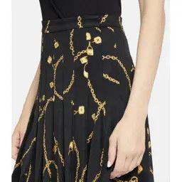 Celine o1w1db11124 Pleated Silk Jersey Mini Skirt in Black Size 24" / US 00 / IT 34 - 2 Thumbnail