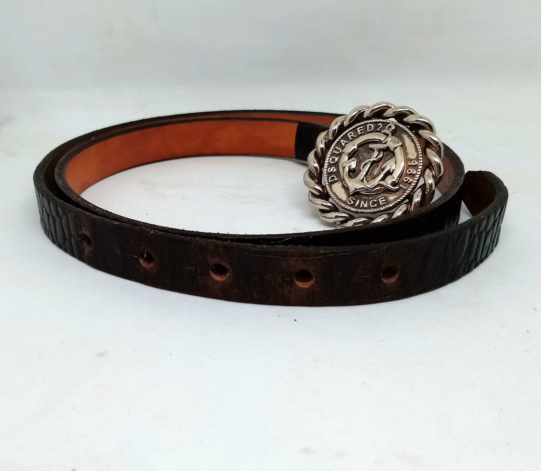 Dsquared2 DSQUARED² Women’s Brown Leather Belt, Anchor Buckle, Size M Size ONE SIZE - 9 Thumbnail