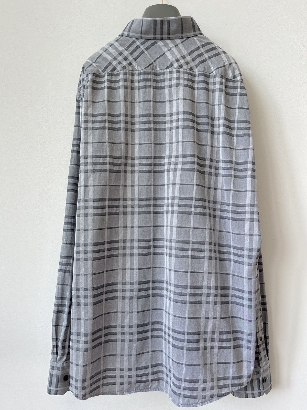 Burberry BURBERRY Grey Nova Check Shirt Luxury Streetwear Old Money Size US XXL / EU 58 / 5 - 6 Thumbnail