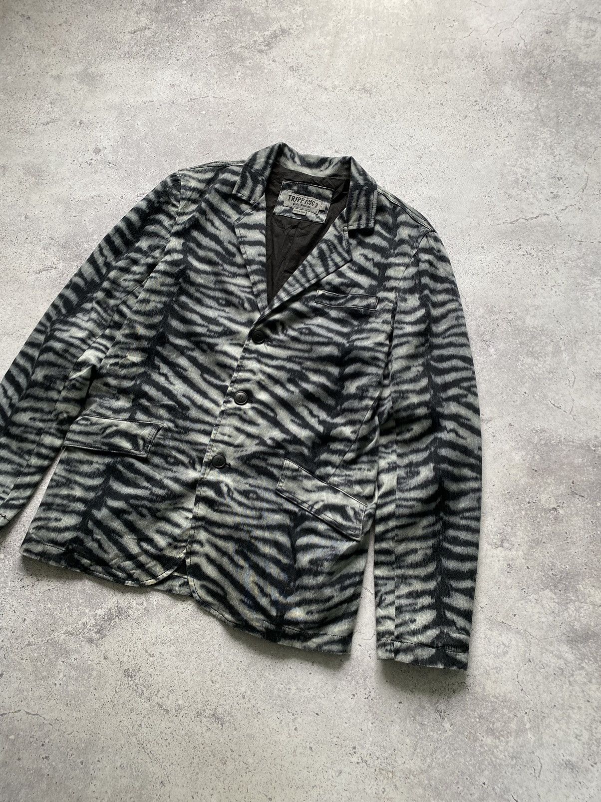 Japanese Brand × Tripp NYC Tripp Nyc Zebra Avant Garde Vintage Blazer Jacket Size US L / EU 52-54 / 3 - 3 Thumbnail