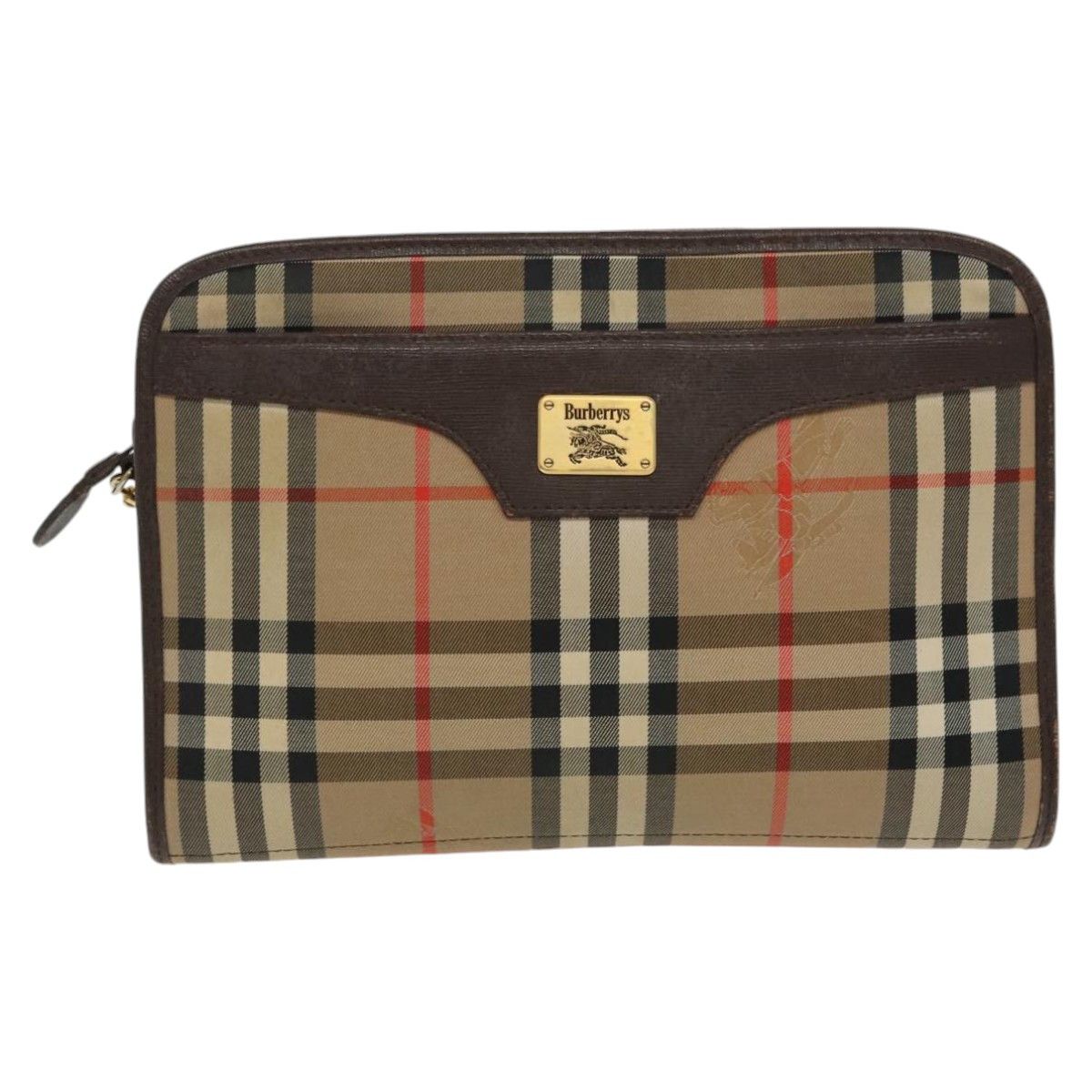 Burberry Nova Check Beige Canvas Clutch Bag (Pre-Owned) Size ONE SIZE - 1 Thumbnail