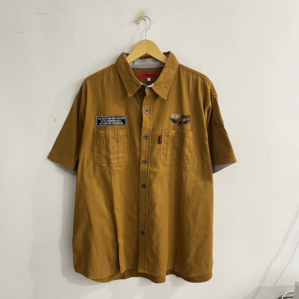 Japanese Brand Red Berets Military Brown Usaaf Shirt Size US XXL / EU 58 / 5 - 1 Thumbnail
