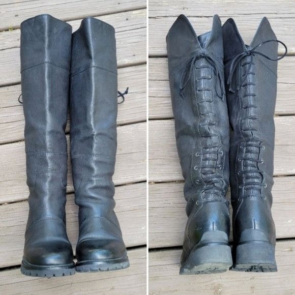 Nine West Nine West Mavira Black Leather Over The Knee OTK Equestrian Size US 7.5 / IT 37.5 - 4 Thumbnail