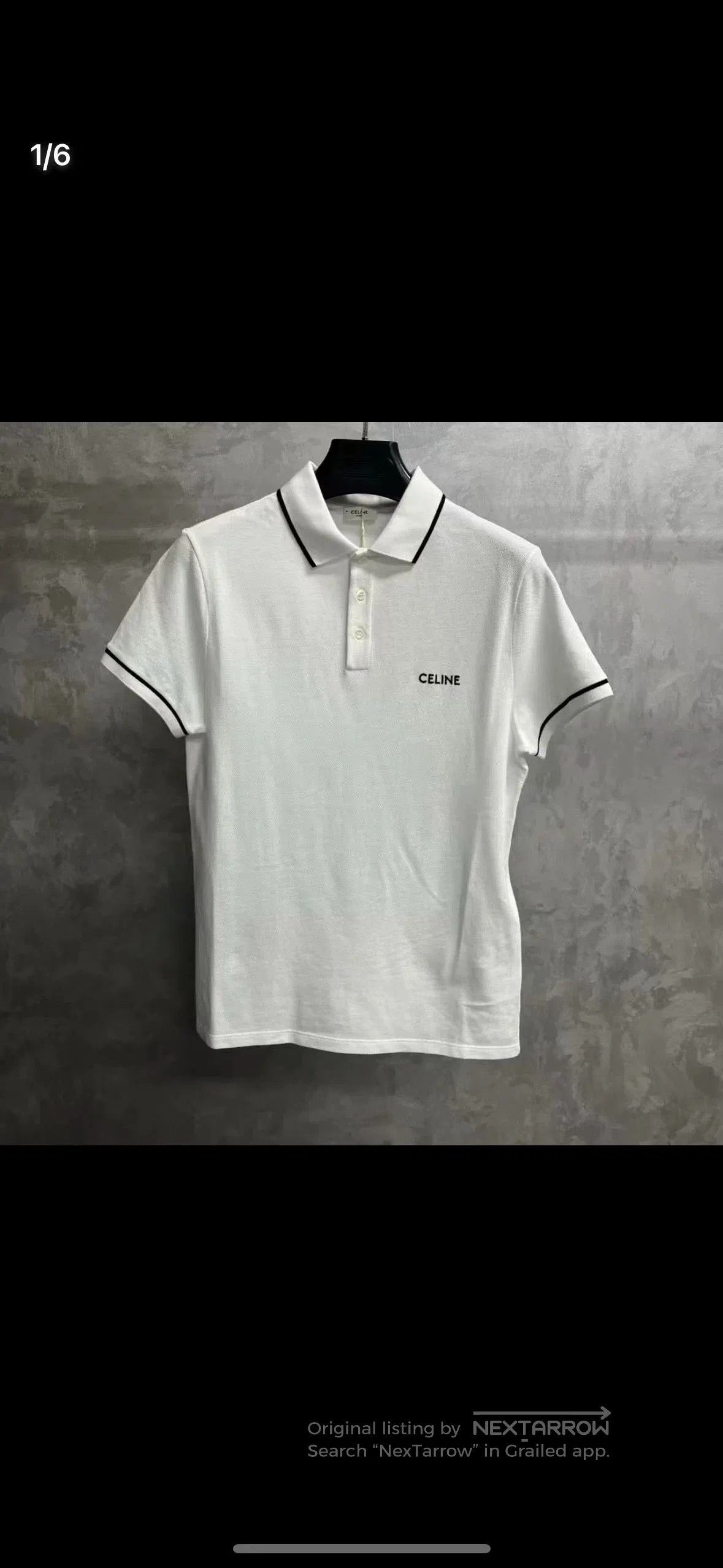 Celine Celine White Striped Letter Polo Shirt. Size US S / EU 44-46 / 1 - 1 Thumbnail