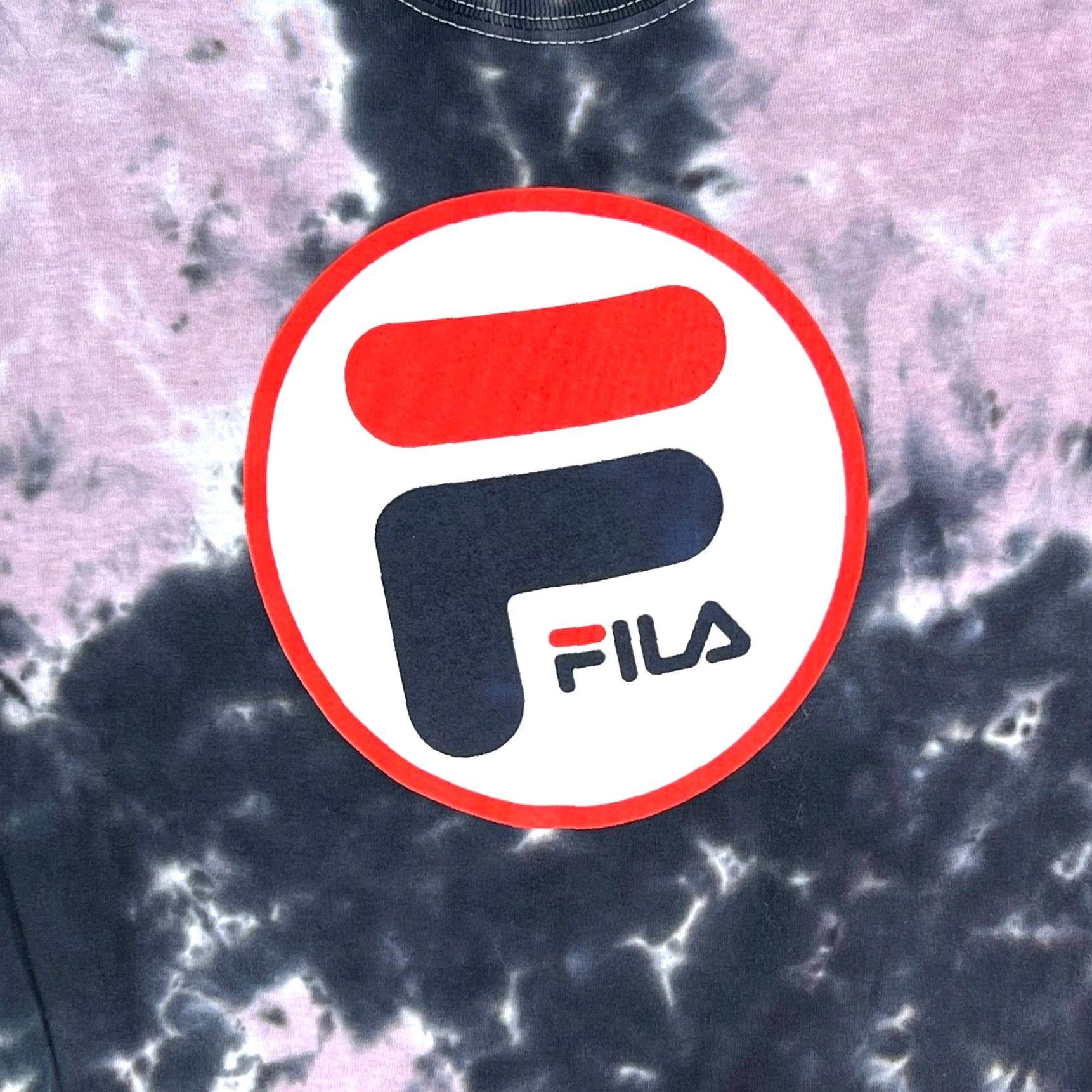 Fila Fila T Shirt Mens Cotton Tie Dye Short Sleeves Pullover Purple Logo Size M Size US M / EU 48-50 / 2 - 2 Thumbnail
