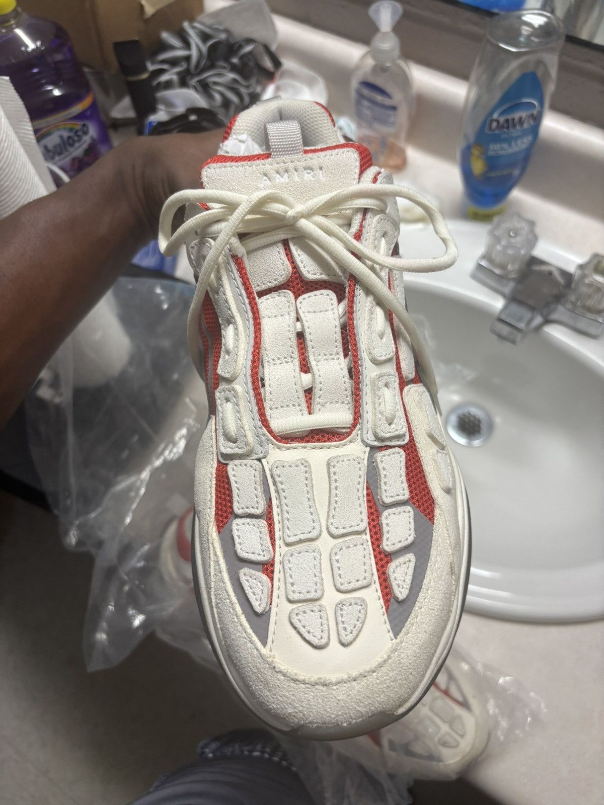 Amiri Amiri Bone Runners ‘Red White’ Size US 12 / EU 45 - 9 Thumbnail