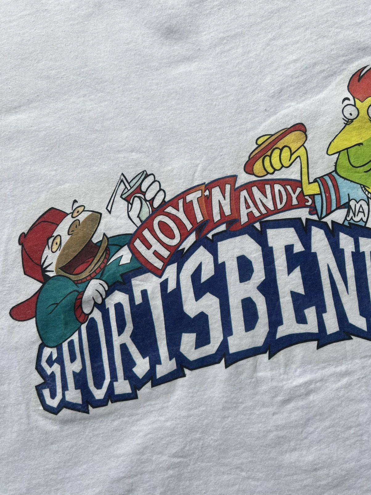 Vintage RARE 90s Hoyt N Andy’s Sportsbender TV Promo Tee Shirt Movie Size US XL / EU 56 / 4 - 4 Thumbnail