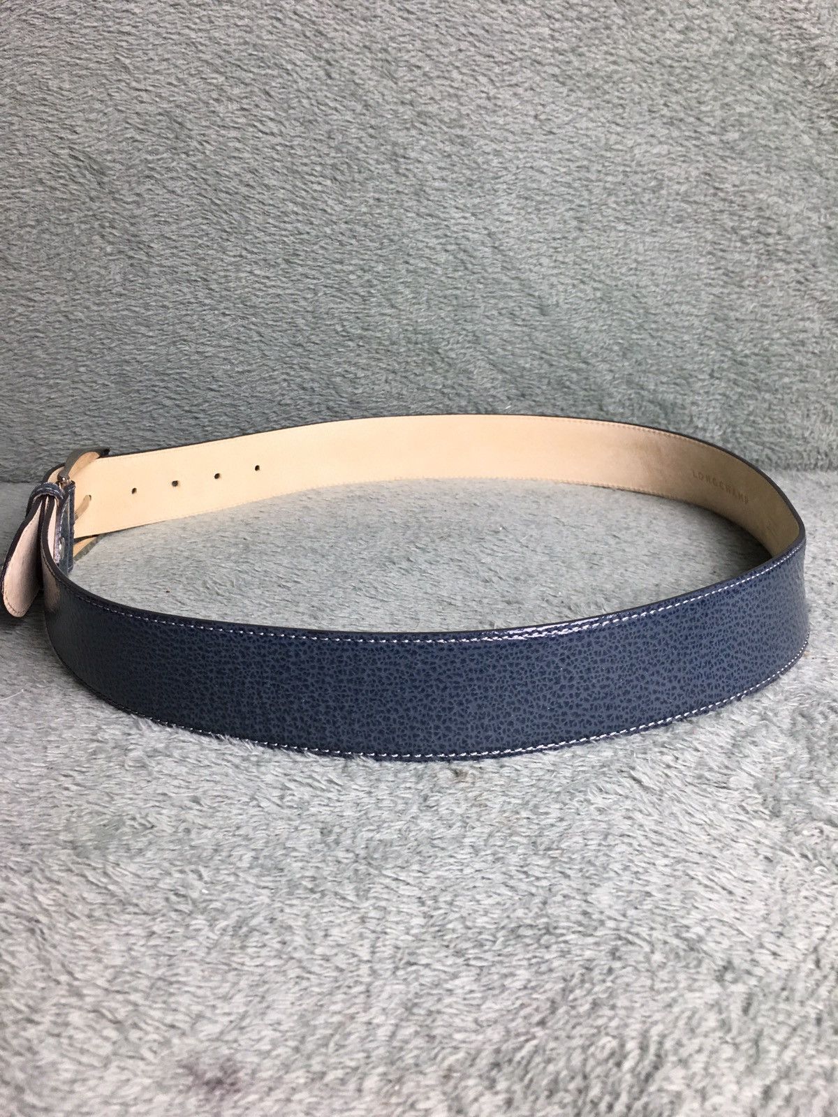 Longchamp LONGCHAMP Blue Patent Leather Belt Designer France Size ONE SIZE - 8 Thumbnail