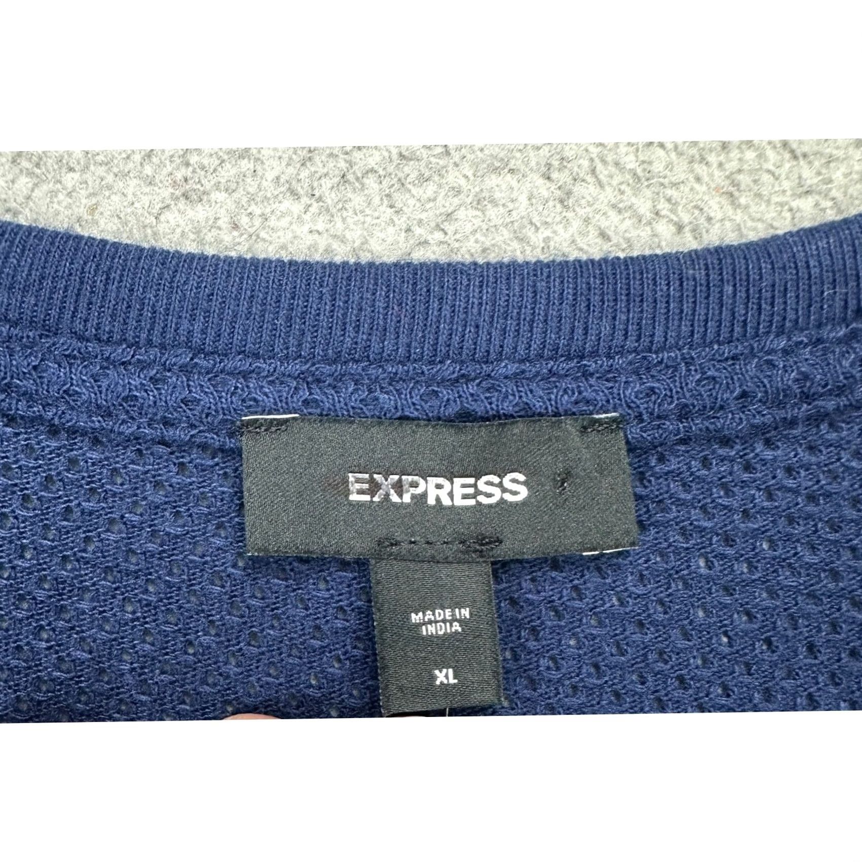 Express Express Mens Jersey Shirt XL Navy Blue Pocket Tee Casual Cotton Short Sleeve New Size US XL / EU 56 / 4 - 4 Thumbnail
