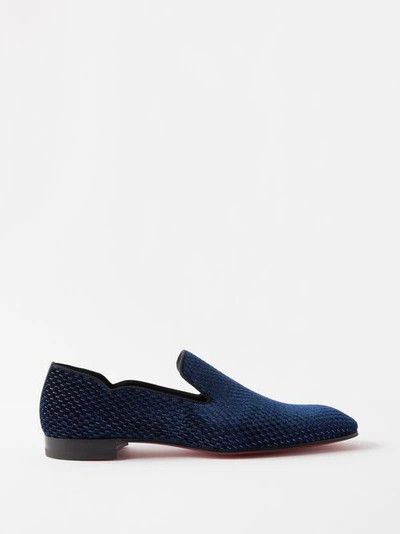 Christian Louboutin o1s1wg110125 Dandy Chick Orlato Velvet Loafer in Navy Size US 8 / EU 41 - 2 Thumbnail