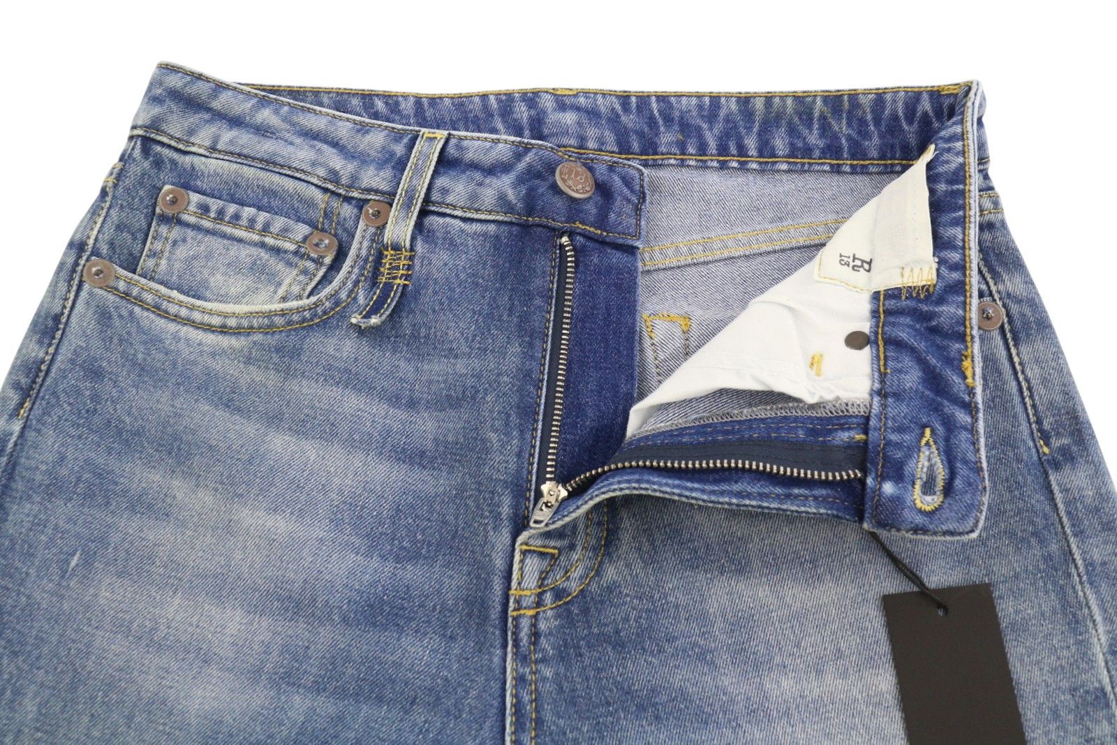 R13 KICK FIT 27 Jasper Stretch Cropped Blue Jeans 90044 Size 27" / US 4 / IT 40 - 5 Thumbnail