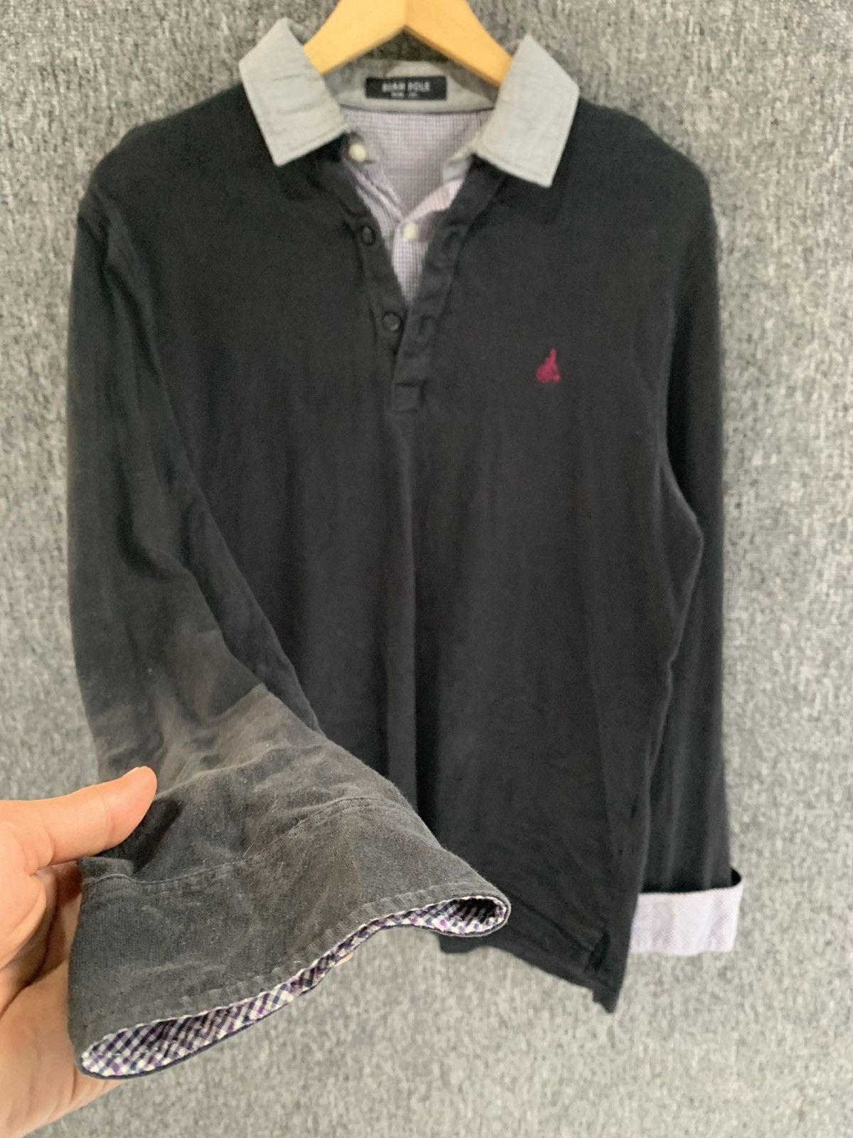 BEANPOLE × Vintage Bean Pole Vtg 90s Style Double Layer Black Long Sleeve Size US L / EU 52-54 / 3 - 7 Thumbnail