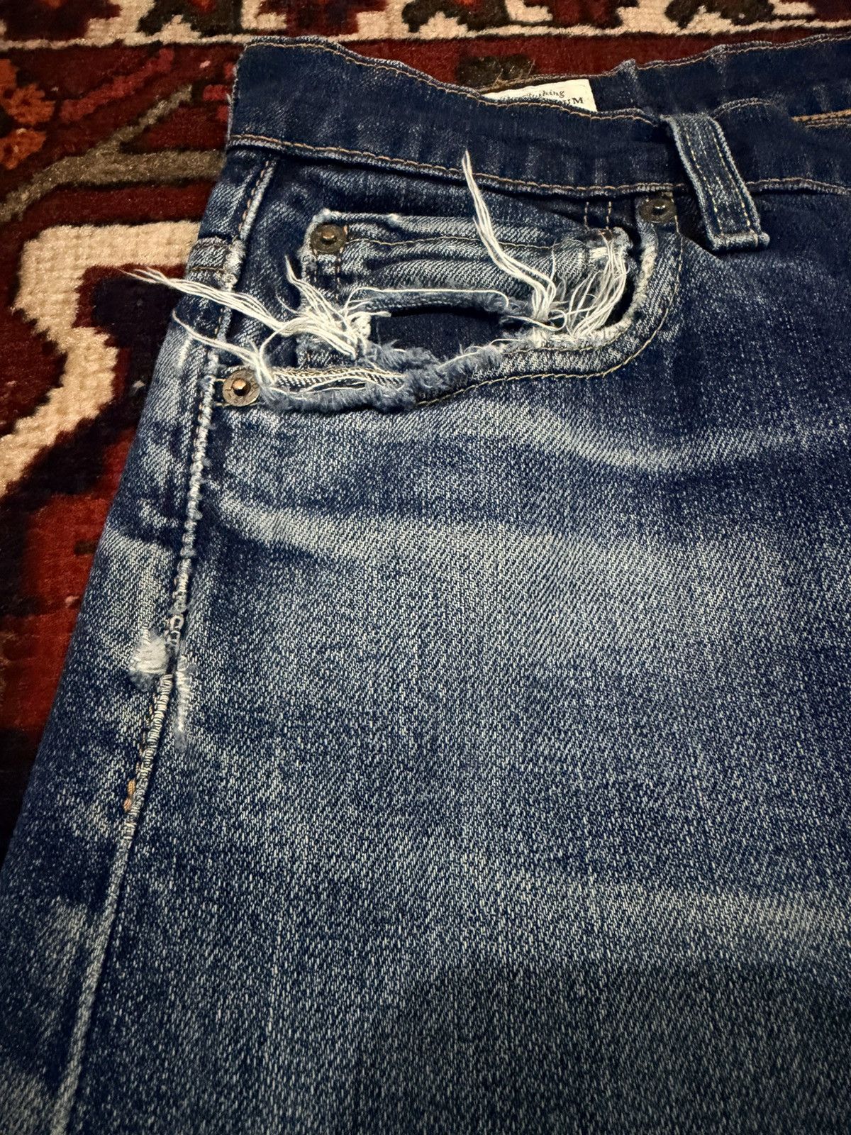Levi's Levis Big E 569 Distressed Faded Grunge Rockers Denim Size US 32 / EU 48 - 6 Thumbnail