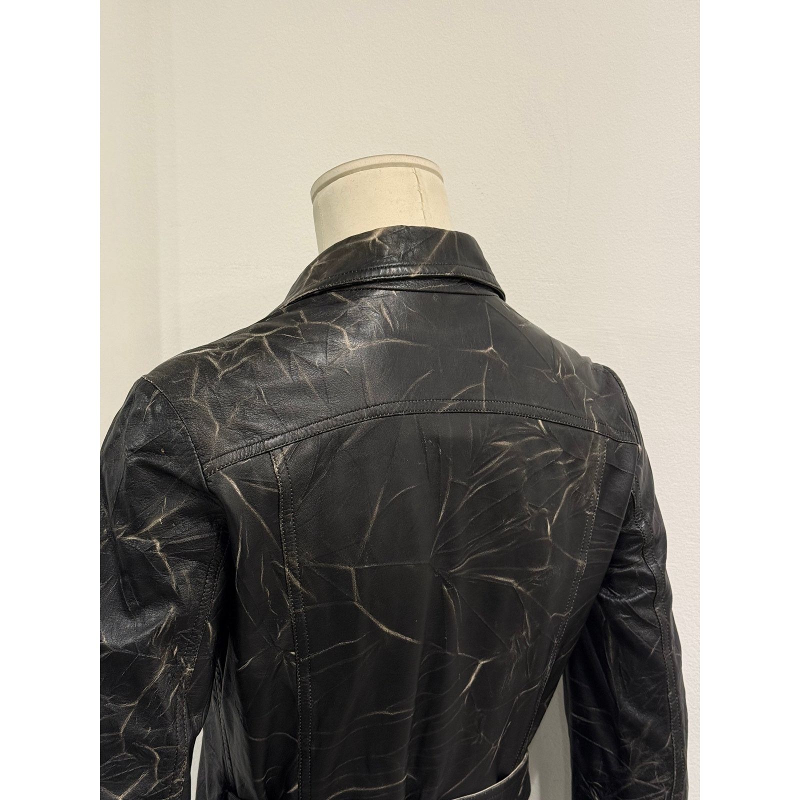 plein sud 2000s Plein Sud dyed effect distressed leather jacket Size S / US 4 / IT 40 - 12 Thumbnail