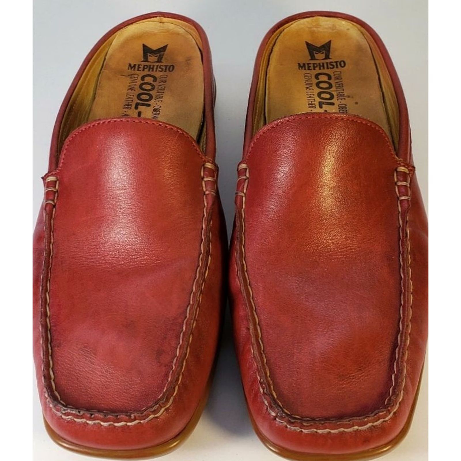 Mephisto Mephisto Slide Loafer Red Leather 7.5M US 7.5 EU 38 Footwear Womens Casual Air Cool Technology Moc Toe Block Heel Size US 8 / IT 38 - 3 Thumbnail