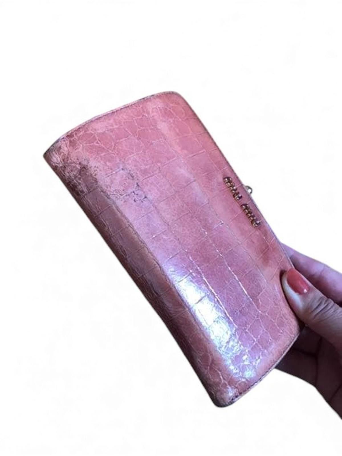 Miu Miu Miu Miu - Crocodile Embossed Leather Wallet Size ONE SIZE - 8 Thumbnail