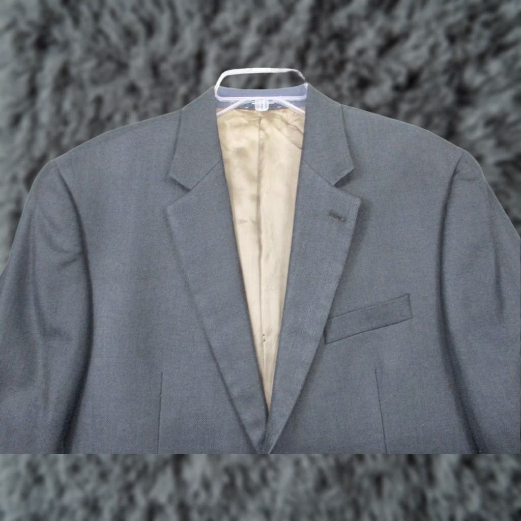 Ralph Lauren VINTAGE Ralph Lauren Blue Label Blazer 44R Dark Gray Silk Wool Double Vented Men Blazer Size 44R - 1 Thumbnail