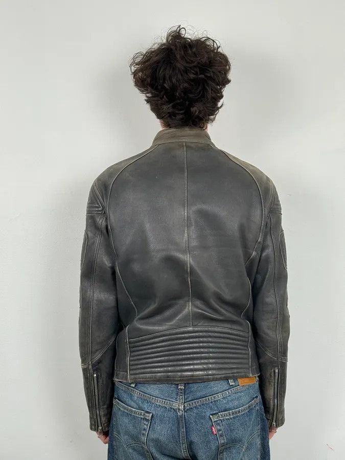 Hugo Boss Hugo Boss Plastron Relief Grey Eroded Leather Biker Jacket Size US M / EU 48-50 / 2 - 3 Thumbnail