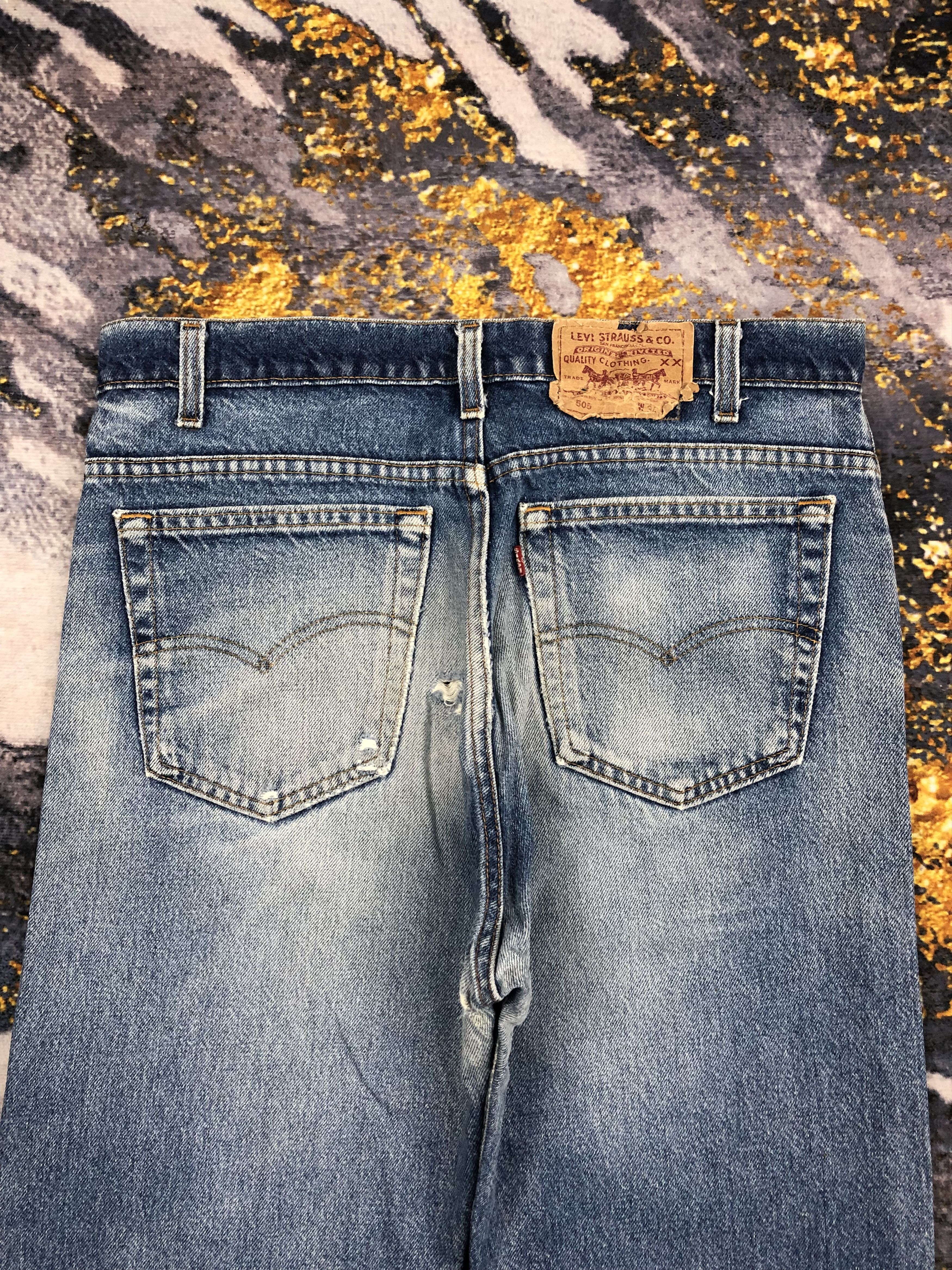 Levi's Vintage 90s Levis 505 Faded Blue Jeans DPP0161 Size US 33 - 4 Thumbnail