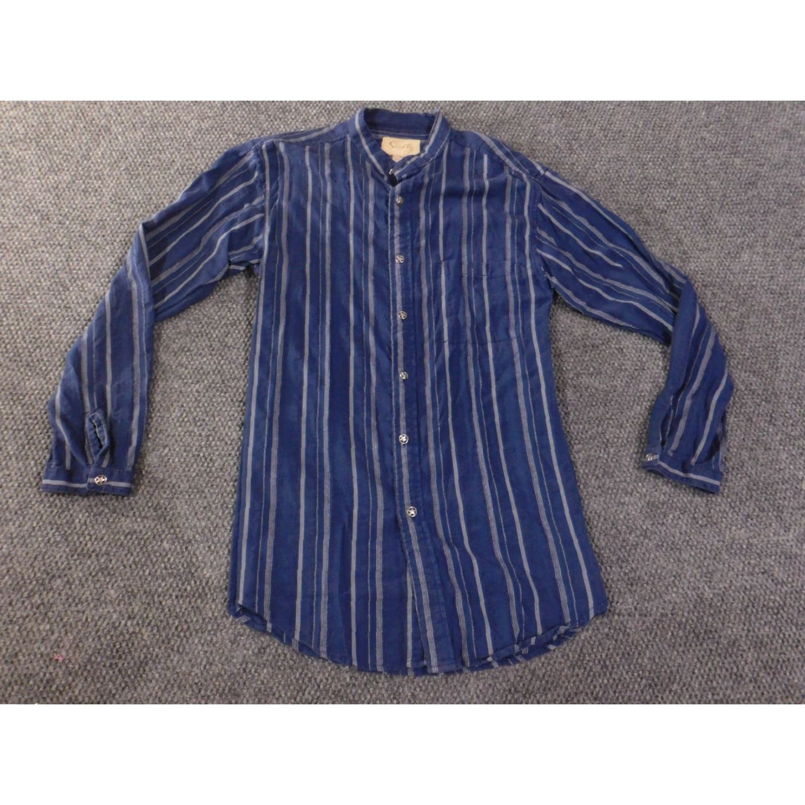 Scully Scully Western Shirt Mens Small Blue Striped Button Up Size US S / EU 44-46 / 1 - 2 Thumbnail