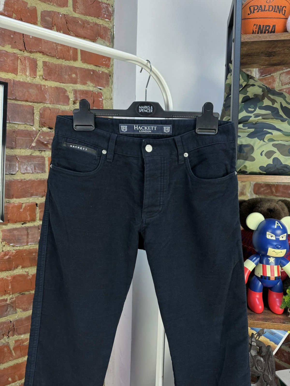 Hackett HACKETT London Velour Cotton Navy Blue Chino Pants Trousers Size US 31 - 3 Thumbnail