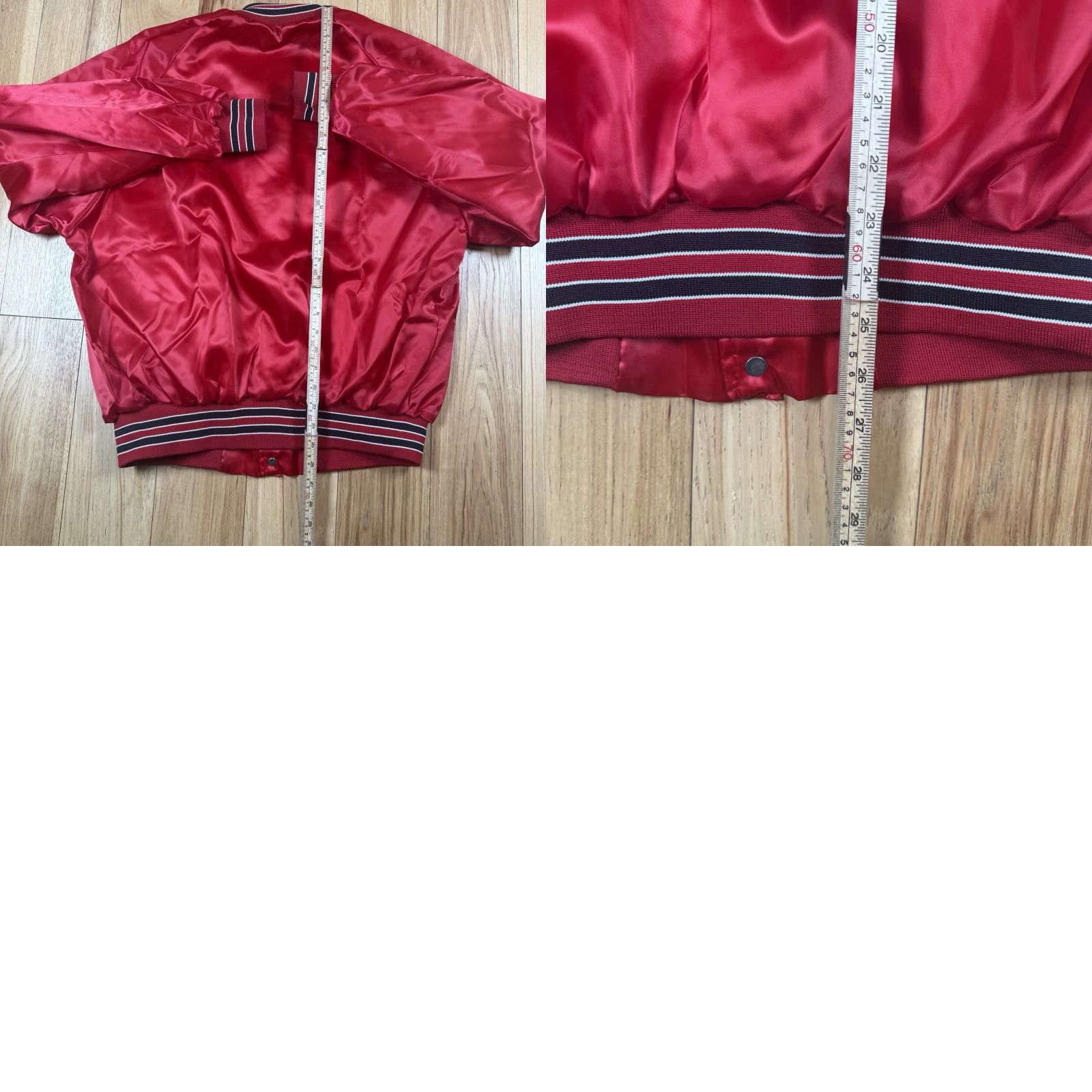 Vintage VINTAGE Flight Jacket Bomber Jacket Mens XL Red Satin Nylon USA Made Chicago Bulls Chalk Line USA Theme Lined USA Bulls? Size US XL / EU 56 / 4 - 8 Thumbnail
