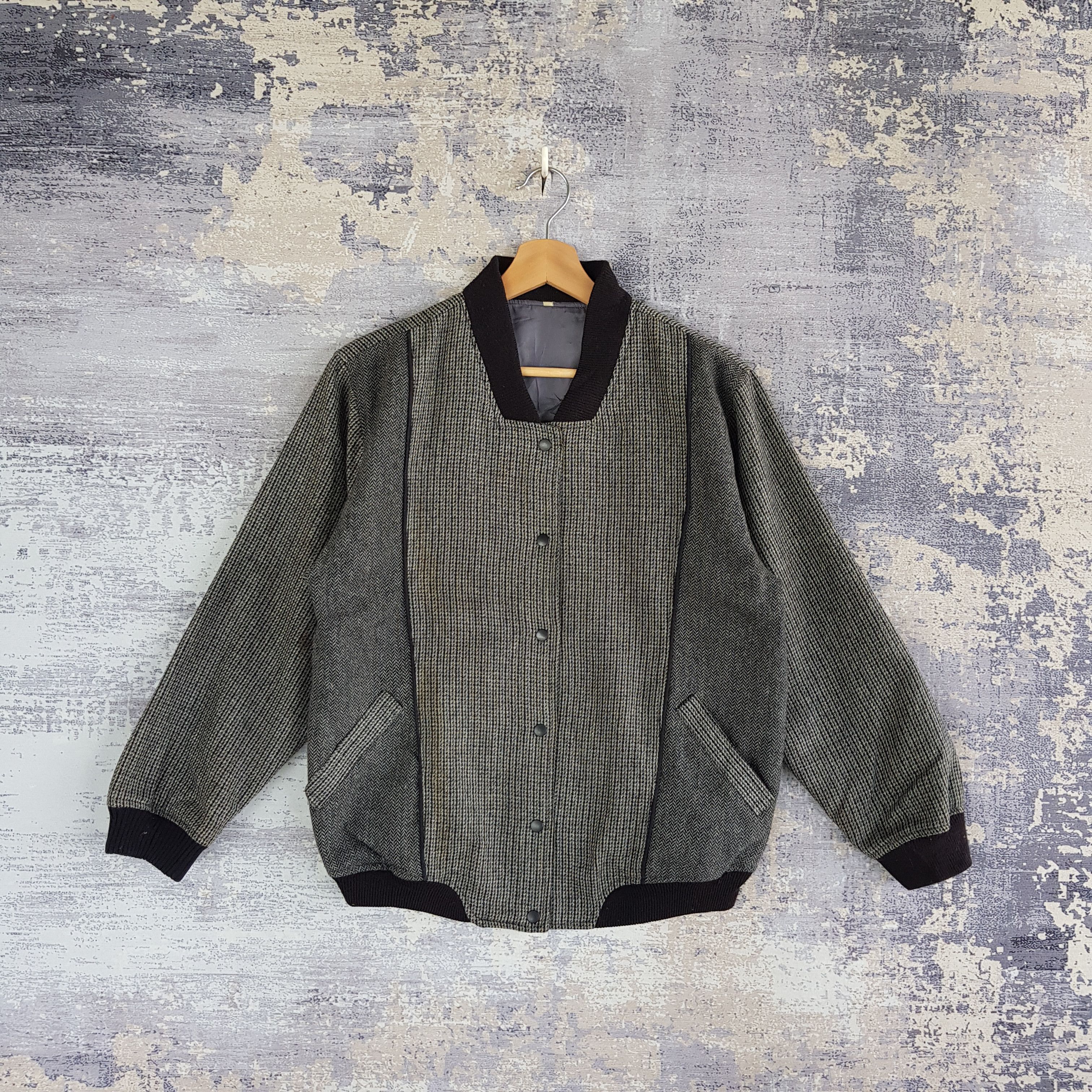 Japanese Brand × Vintage Vintage 90s Japanese Button Down Jacket Varsity Wool Jackets Size M / US 6-8 / IT 42-44 - 1 Thumbnail