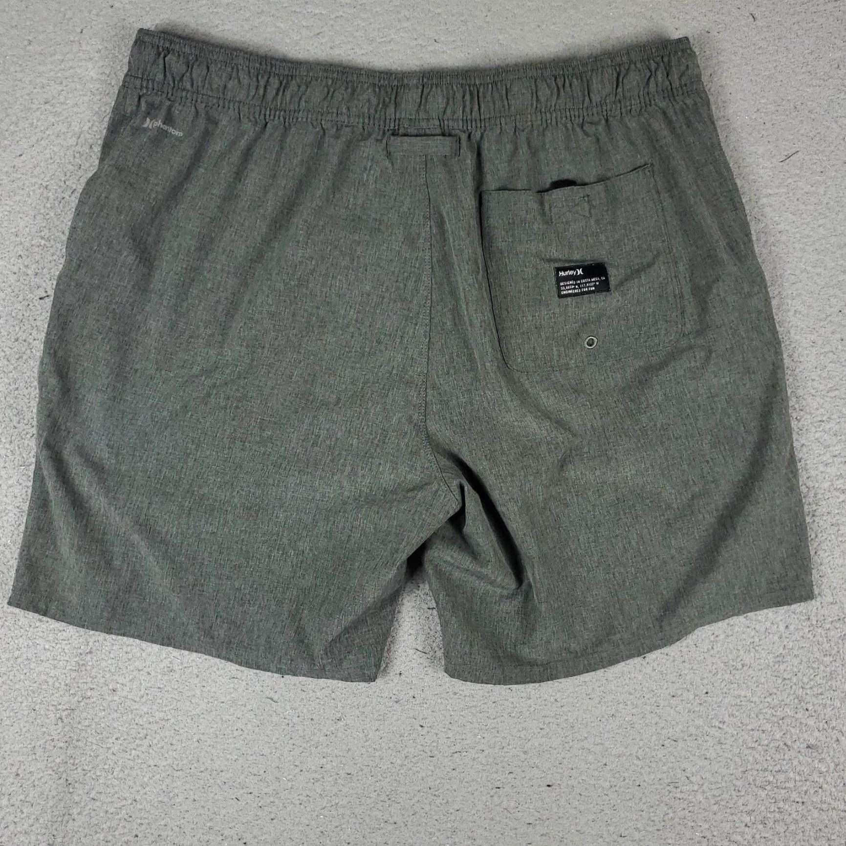 Hurley Hurley Shorts Mens Size 36 Phantom Hybrid Lace Tie Slash Pockets Chino Gray Polyester Regular Front Zip Pocket Logo casual travel workwear 36 Mens Size US 36 / EU 52 - 4 Thumbnail